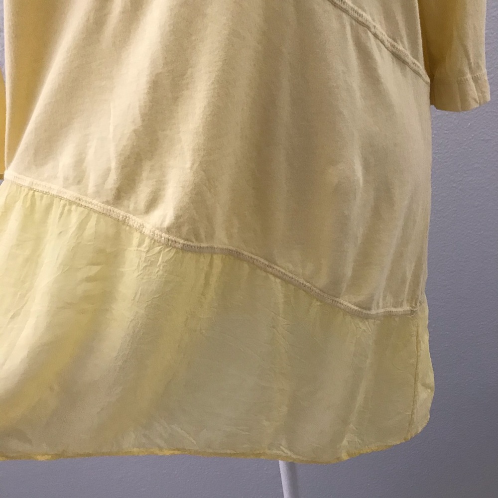 Soft surroundings yellow asymmetrical tunic top - Picture 2 of 8
